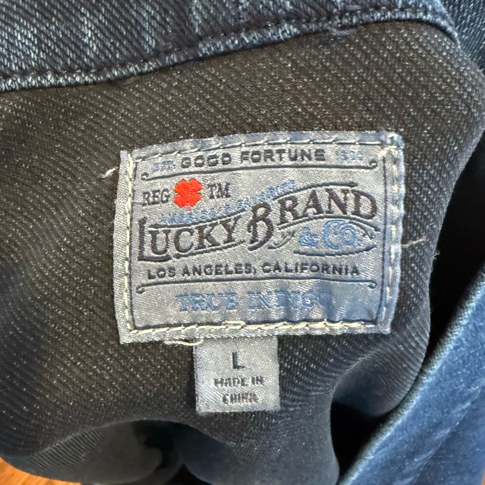 Lucky Brand Dark Knit Denim Kimono Wrap Jacket - Picture 7 of 8